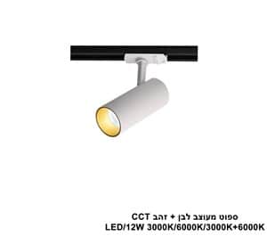 ***ספוט מעוצב לבן +זהב CCT (25530)