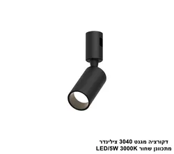 דקורציה מגנט 3040 צילינדר מתכוונן שחור